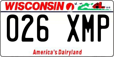 WI license plate 026XMP