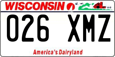 WI license plate 026XMZ