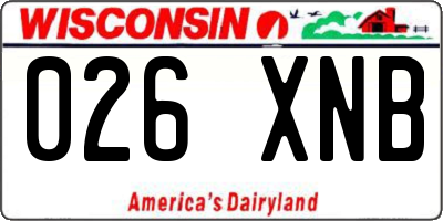 WI license plate 026XNB