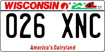 WI license plate 026XNC