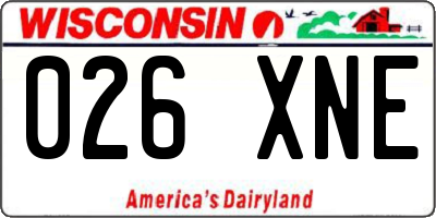 WI license plate 026XNE