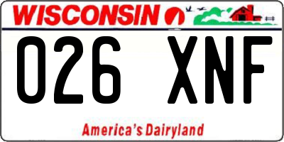 WI license plate 026XNF