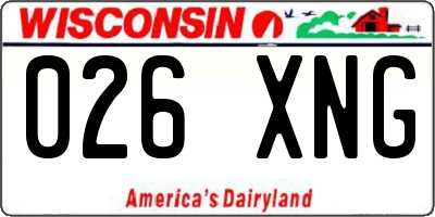 WI license plate 026XNG