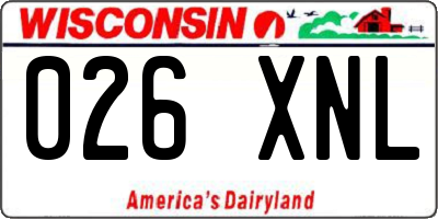 WI license plate 026XNL