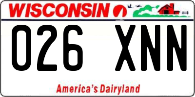 WI license plate 026XNN