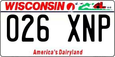 WI license plate 026XNP