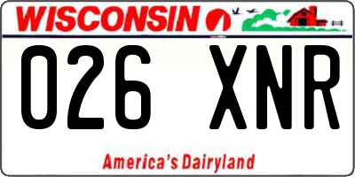 WI license plate 026XNR