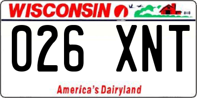 WI license plate 026XNT