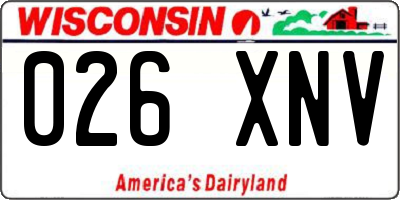WI license plate 026XNV