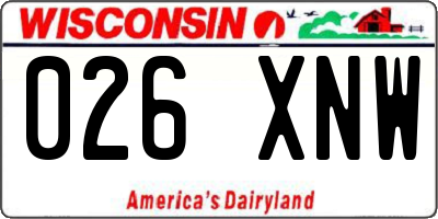WI license plate 026XNW