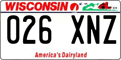 WI license plate 026XNZ