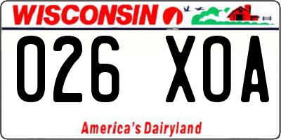 WI license plate 026XOA