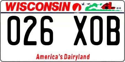 WI license plate 026XOB