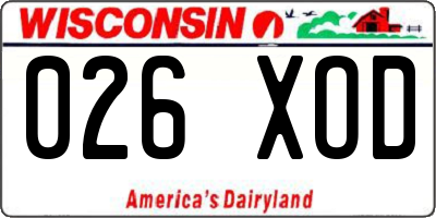 WI license plate 026XOD