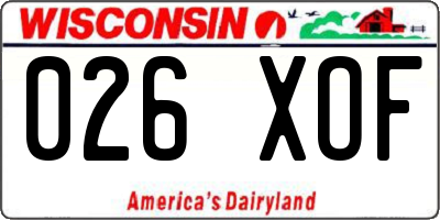 WI license plate 026XOF