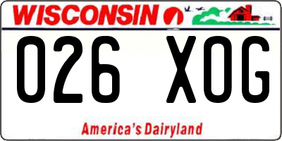 WI license plate 026XOG