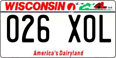 WI license plate 026XOL