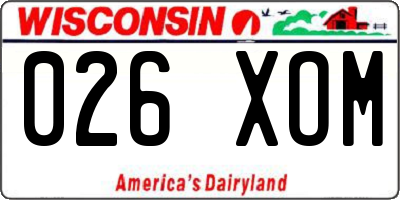 WI license plate 026XOM