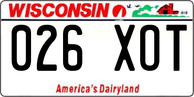 WI license plate 026XOT