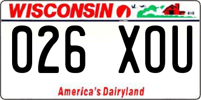 WI license plate 026XOU