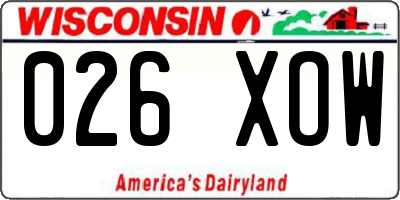 WI license plate 026XOW