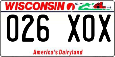 WI license plate 026XOX