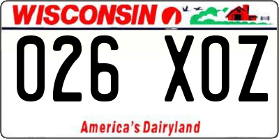 WI license plate 026XOZ