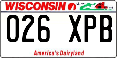 WI license plate 026XPB
