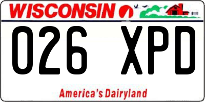 WI license plate 026XPD