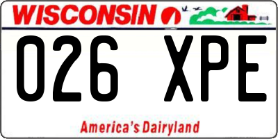 WI license plate 026XPE