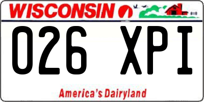 WI license plate 026XPI