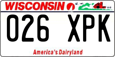 WI license plate 026XPK