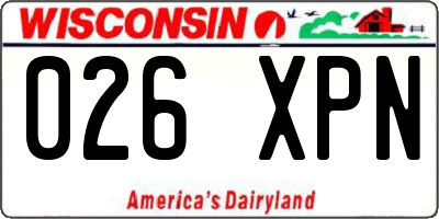 WI license plate 026XPN