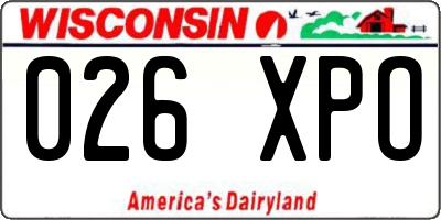 WI license plate 026XPO