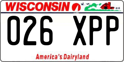WI license plate 026XPP