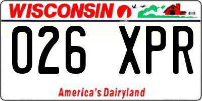 WI license plate 026XPR