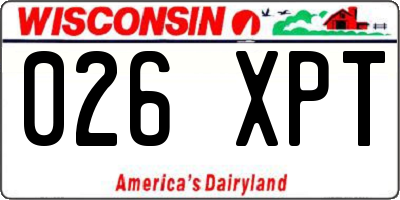 WI license plate 026XPT