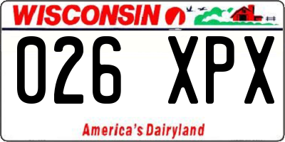 WI license plate 026XPX