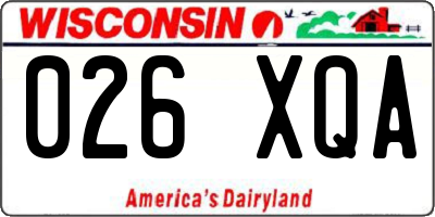 WI license plate 026XQA
