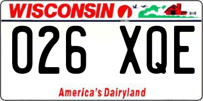 WI license plate 026XQE