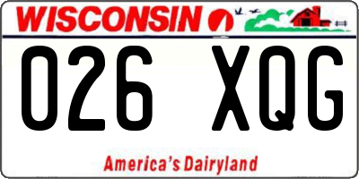 WI license plate 026XQG