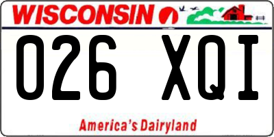 WI license plate 026XQI