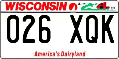 WI license plate 026XQK
