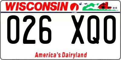 WI license plate 026XQO