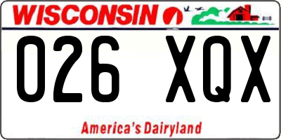 WI license plate 026XQX