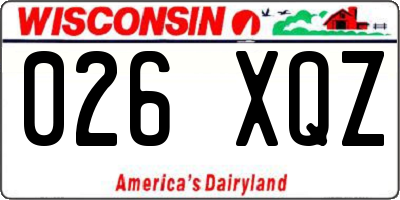 WI license plate 026XQZ