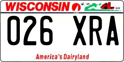 WI license plate 026XRA