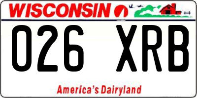 WI license plate 026XRB