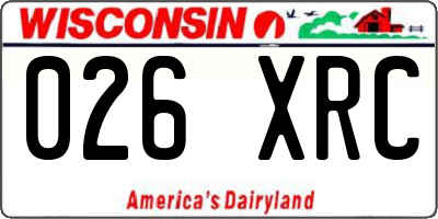 WI license plate 026XRC