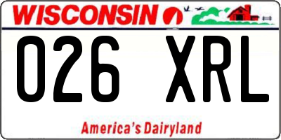 WI license plate 026XRL